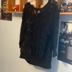 Torrid Black lace overlay top